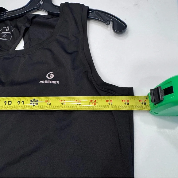 OGEENIER Women’s Active Tank Top Size large  Black Open Back Workout Shirt - Picture 4 of 8